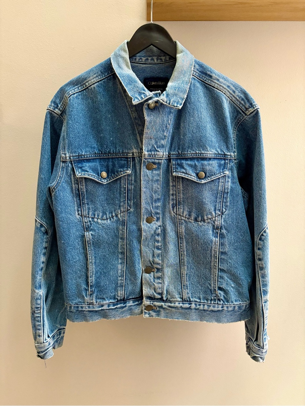 Calvin Klein VTG 90s blue denim trucker jacket M